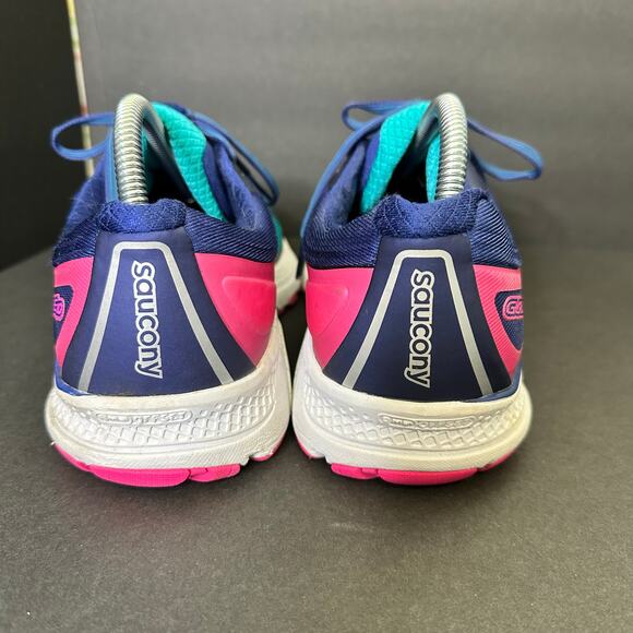 Saucony Everun Guide 10 size 10 Womens Running Shoes Sneakers Blue Pink - Picture 5 of 12